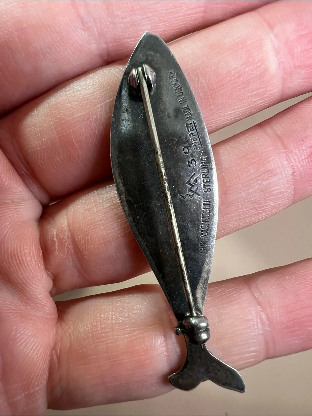 Vintage Sterling Erik Magnussen 1950s Enamel Fish Brooch
